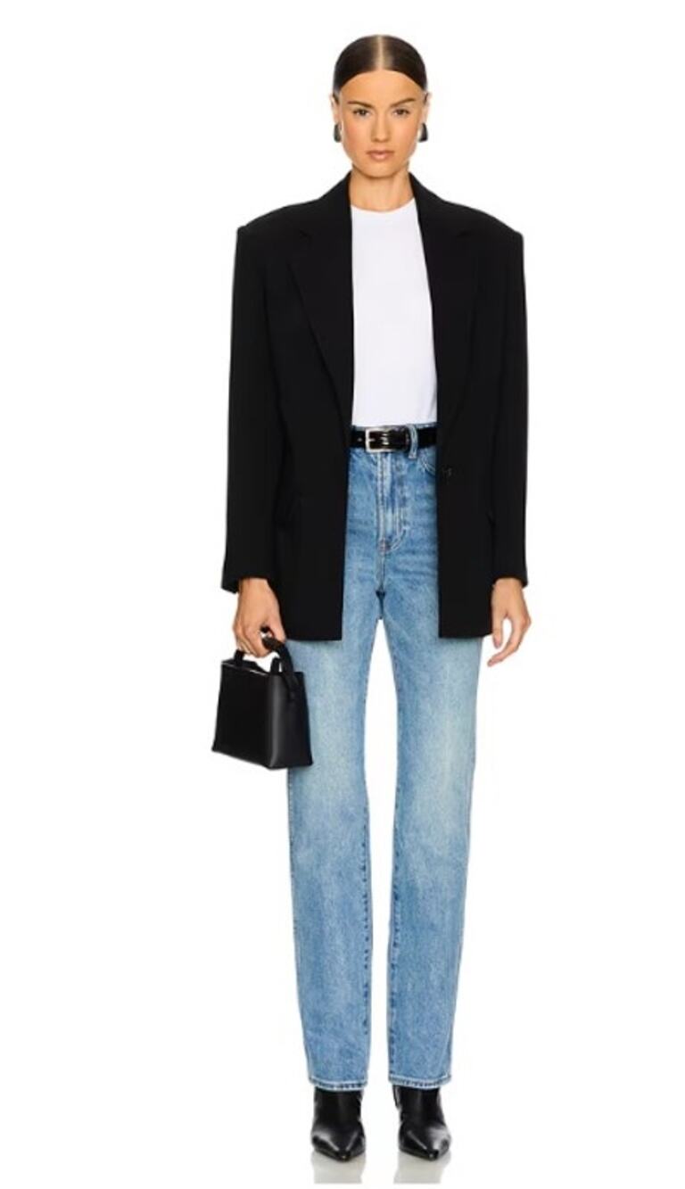 GRLFRND The Sara Super High Rise Slim Straight Jeans Light Wash Size 27